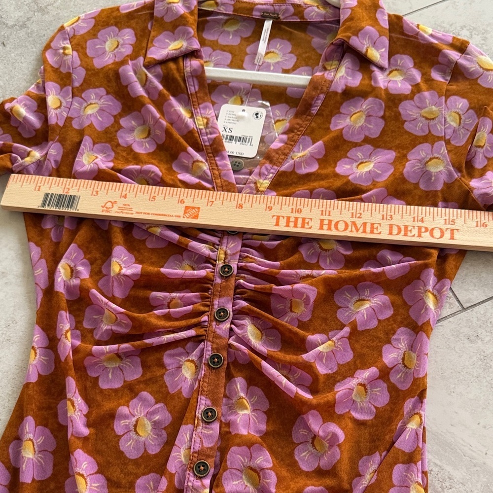.Free People Lucky Flower Shirt XS NWT - Picture 14 of 15